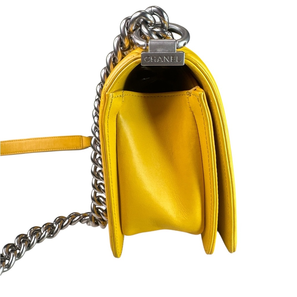 Chanel Yellow Python Crossbody Bag With Silver Ch… - image 3